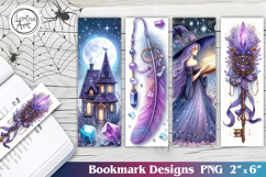 Whimsical Witch Printable Bookmark 4 PNG Product Image 1