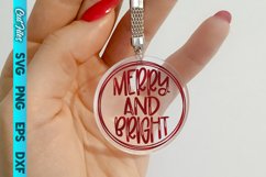 Merry and Bright Circle SVG Cut File Product Image 1
