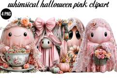 Whimsical Halloween Pink Png Clipart Product Image 1