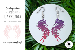 Scolopendra Centipede Animal Earrings Laser Cut File Product Image 1
