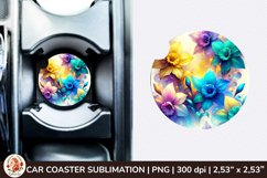 Flowers Car Coaster, 3d Car coaster, Spring Car Coaster Product Image 1