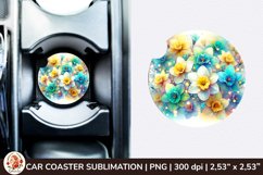 Flowers Car Coaster, 3d Car coaster, Spring Car Coaster Product Image 1