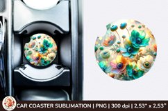Flowers Car Coaster, 3d Car coaster, Spring Car Coaster Product Image 1
