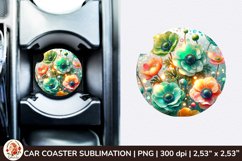 Flowers Car Coaster, 3d Car coaster, Spring Car Coaster Product Image 1
