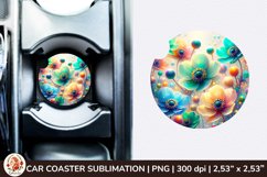 Flowers Car Coaster, 3d Car coaster, Spring Car Coaster Product Image 1