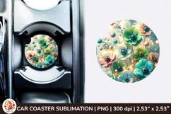 Flowers Car Coaster, 3d Car coaster, Spring Car Coaster Product Image 1