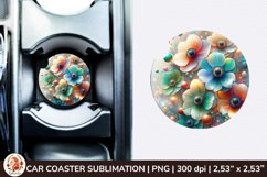 Flowers Car Coaster, 3d Car coaster, Spring Car Coaster Product Image 1