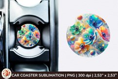 Flowers Car Coaster, 3d Car coaster, Spring Car Coaster Product Image 1
