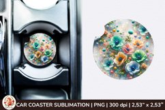 Flowers Car Coaster, 3d Car coaster, Spring Car Coaster Product Image 1