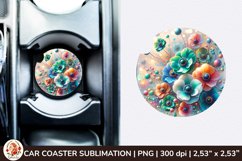 Flowers Car Coaster, 3d Car coaster, Spring Car Coaster Product Image 1