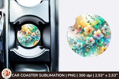 Flowers Car Coaster, 3d Car coaster, Spring Car Coaster Product Image 1