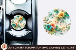 Flowers Car Coaster, 3d Car coaster, Spring Car Coaster Product Image 1