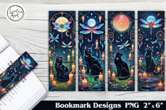 Cat &amp; Dragonfly Printable Bookmark 4 PNG Product Image 1