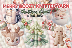 Cozy &amp; Merry Christmas Knitted Yarn Clipart Bundle Product Image 1