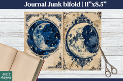 Vintage Moon Journal Bifold Celestial Moon ephemera Product Image 1
