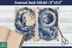 Vintage Moon Journal Bifold Celestial Moon ephemera Product Image 1