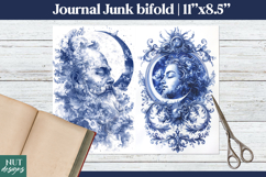 Vintage Moon Journal Bifold Celestial Moon ephemera Product Image 1
