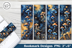 Celestial Mushrooms Printable Bookmark 4 PNG Product Image 1