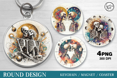 Round Pattern. Skeleton. Coaster/keychain/magnets PNG Product Image 1