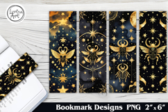 Celestial Scarab Printable Bookmark 4 PNG Product Image 1