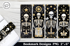Celestial Skeleton Printable Bookmark 4 PNG Product Image 1