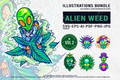 Royal Alien Weed Art Set Bold and Funky Cannabis Graphics Product Image 1