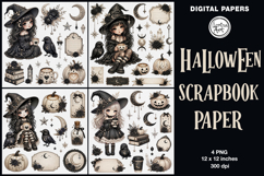 Little Witch digital papers. Junk Journal page. Scrapbook Product Image 1