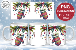 Christmas mug wrap. 11&amp;15oz Mittens Product Image 1