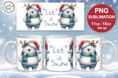 Christmas mug wrap. 11&amp;15oz Polar Bear Product Image 1