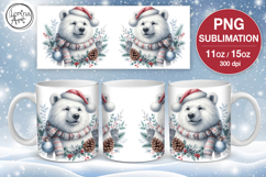 Christmas mug wrap. 11&amp;15oz Polar Bear Product Image 1