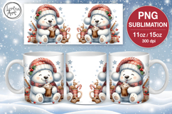 Christmas mug wrap. 11&amp;15oz Polar Bear Product Image 1