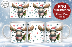 Christmas mug wrap. 11&amp;15oz Christmas Elk Product Image 1