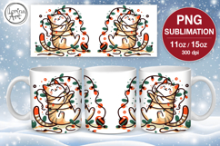 Christmas mug wrap. 11&amp;15oz Cute Cat Product Image 1