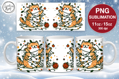 Christmas mug wrap. 11&amp;15oz Cute Cat Product Image 1