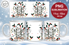 Christmas mug wrap. 11&amp;15oz Cute Cat Product Image 1