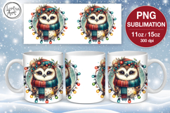 Christmas mug wrap. 11&amp;15oz Cute Owl Product Image 1