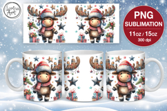 Christmas mug wrap. 11&amp;15oz Christmas Elk Product Image 1