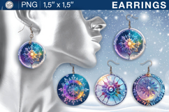 Northern Lights earrings sublimation designs, 4 PNG Product Image 1