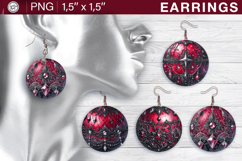 Christmas earrings sublimation designs, 4 PNG Product Image 1