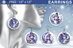 Christmas earrings sublimation designs, 4 PNG Product Image 1
