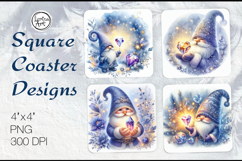 Cute Gnomes Christmas Coaster Design, 4 PNG Product Image 1