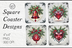 Christmas Coaster Design, 4 PNG Product Image 1
