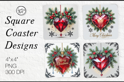 Christmas Coaster Design, 4 PNG Product Image 1