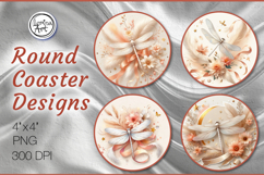 Dragonfly. Coaster / keychain / magnets design PNG Product Image 1