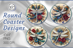 Dragonfly. Coaster / keychain / magnets design PNG Product Image 1