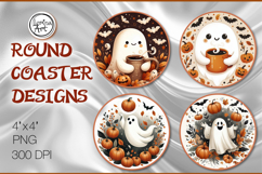 Halloween Coaster Design, 4 PNG Product Image 1