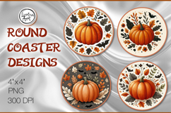 Thanksgiving / ThanksgivingHalloween Coaster Design, 4 PNG Product Image 1
