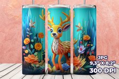 3D Deer Tumbler Wrap, 3D 20 oz Straight Tumbler Product Image 13