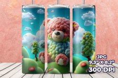 3D Teddy Bear Tumbler Wrap, 3D 20 oz Straight Tumbler Product Image 4