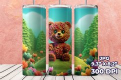 3D Teddy Bear Tumbler Wrap, 3D 20 oz Straight Tumbler Product Image 9